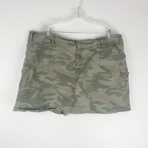 Fashion Bug Skirt Womens 22W Camo Cargo Built in Shorts Green Stretch Y2K